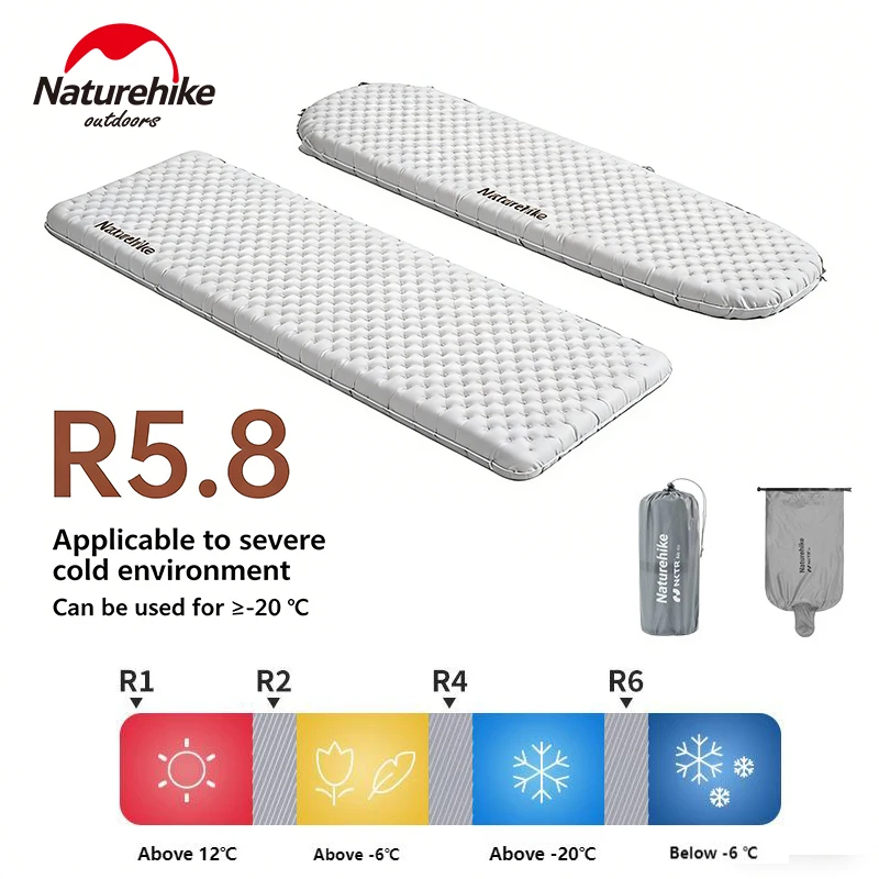 Naturehike R5.8 Aufblasbare Matratze, ultraleicht, Outdoor-Luftkissen, für Wandern, Lesen, schimmelresistent, tragbar, warm, hochwertige Wärmeisolierung, Camping, Trekking, Reisebett
