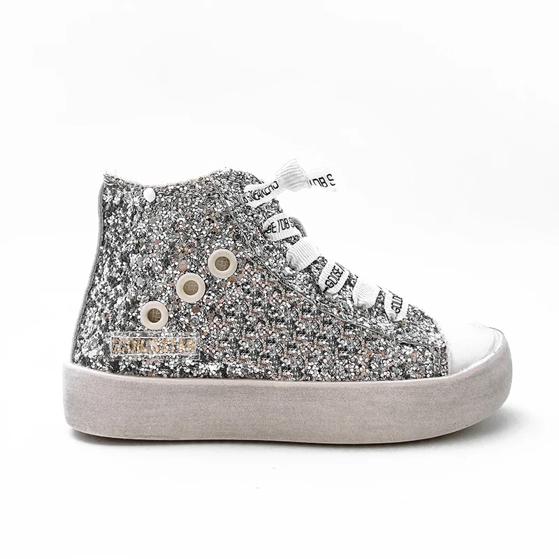 Marken-High-Top-Schmutz-Sportschuhe für Kinder 2024, individuelle Designer-Freizeitschuhe für Kinder, Mädchen, CCDB, glitzernde Kinder-Stern-Turnschuhe