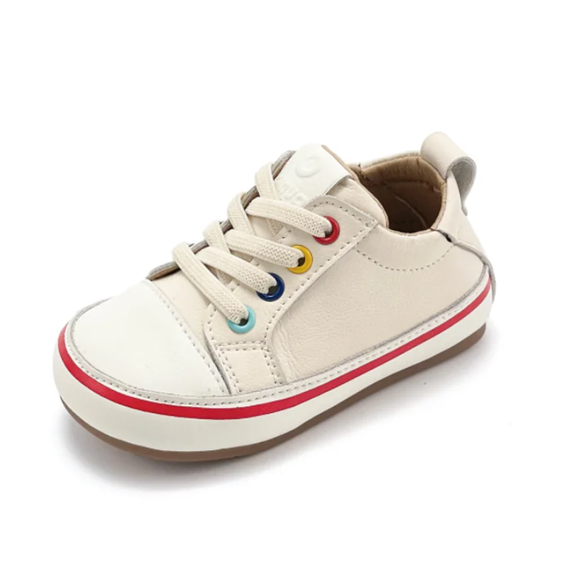 2024 neue Frühling/Herbst Baby Schuhe Leder Kleinkind Jungen Barfuß Schuh Weiche Sohle Mädchen Outdoor Tennis Mode Kleine Kinder turnschuhe