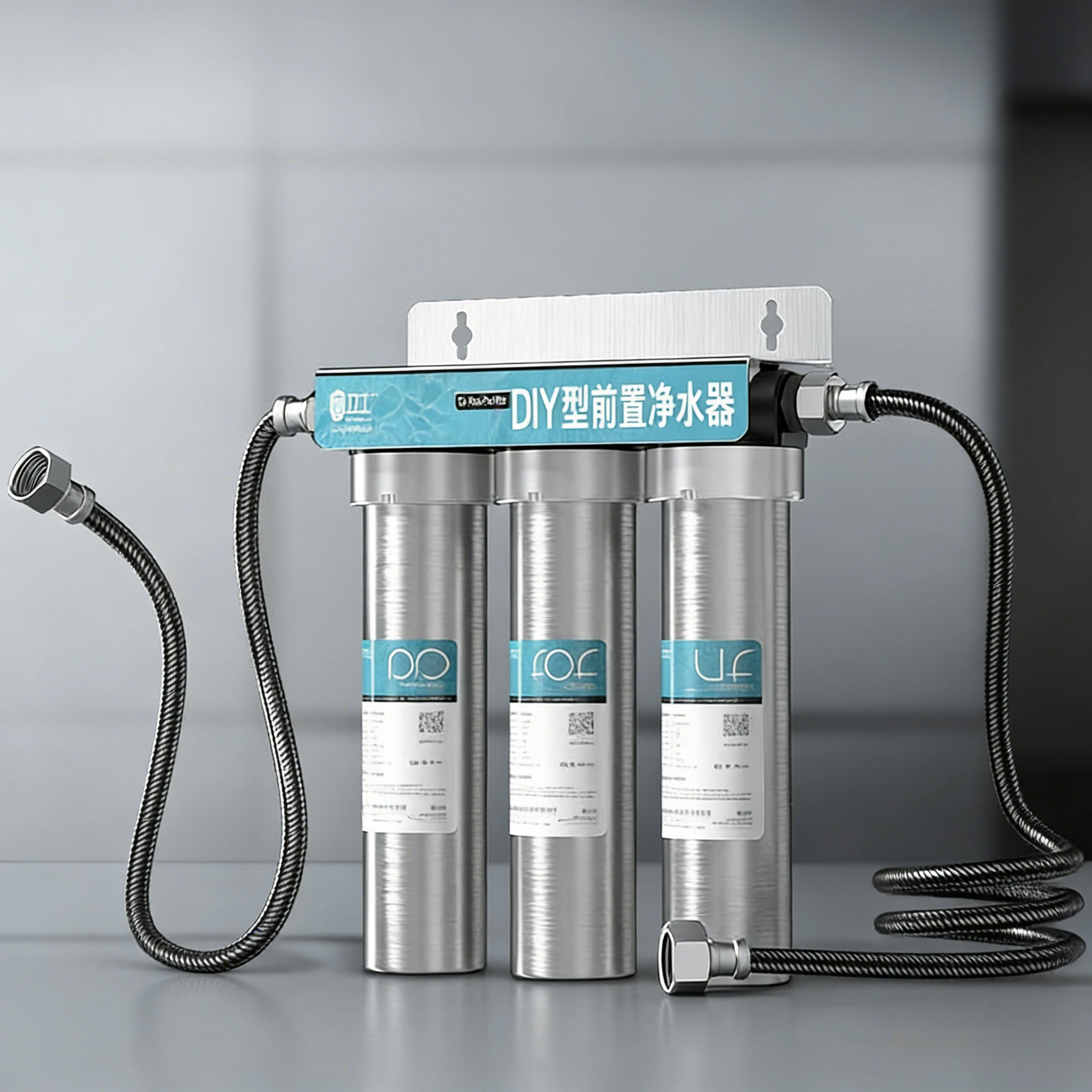 Edelstahl-Dreistufen-Eiswürfelbereiter mit Filter, Wasserreiniger für den Haushalt, Leitungswasserfilter, Küchenarmatur-Wasserreiniger Image