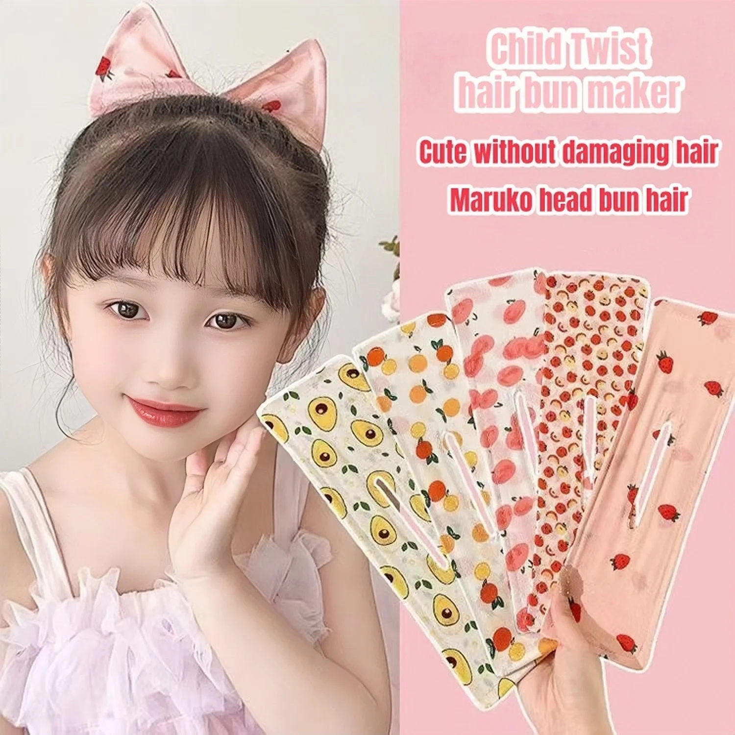 Niedlicher Kinder-Haarglätter, verstellbarer Haarclip mit Stirnband, Haarglätter mit Schleifen-Drehclip, Haarband-Accessoire mit Haarknoten-Design Image