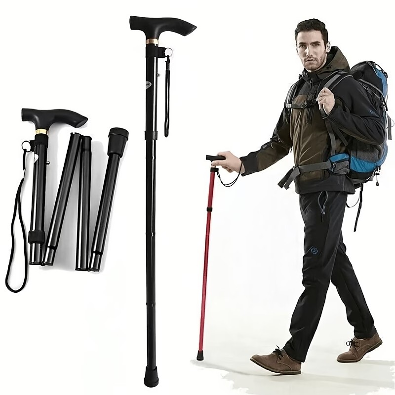 Ultra-Light Folding Trekking Pole with 1-Second Quick Extension, Essential Hiking Gear with Wear-Resistant Tip, Ergonomic EVA Grip, Portable Travel Hiking Stick Suitable for Hiking, Mountaineering