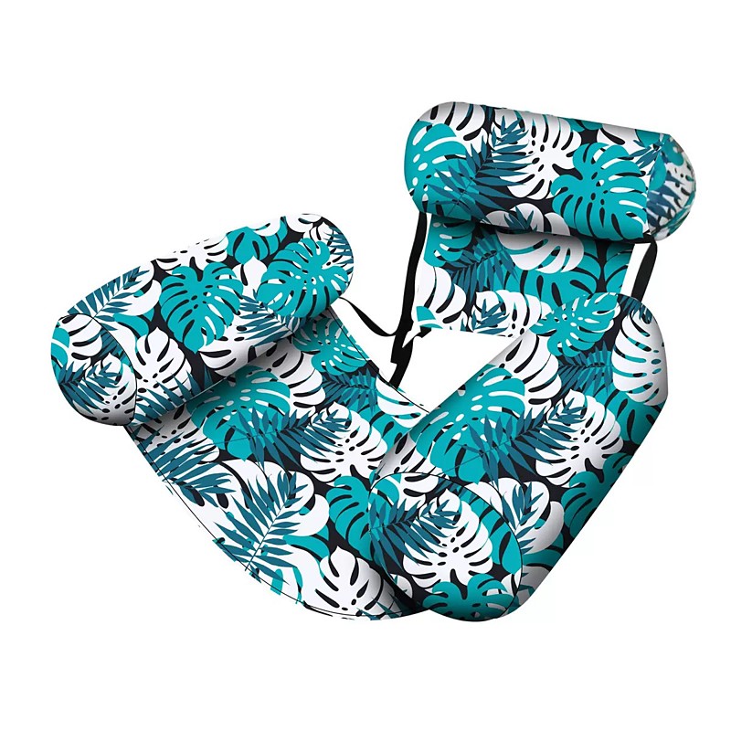 Inflatable Pool Chair Thickened Floating Lounge, PVC Oxford Fabric Water Hammock Seat with Pool Noodle Support, Adult Pool Float Lounger for Pool, Lake, Beach, Backyard Party, Summer Relax Float