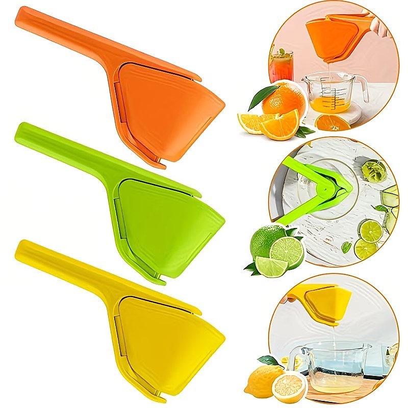 3pcs Juice Extractor, Multifunctional Juicer, Manual Lemon Squeezer, Handheld Lemon Juicer Orange Peeler, Maximum Juice Extraction, Foldable, Easy Lateral Rotation, Built-In Filter