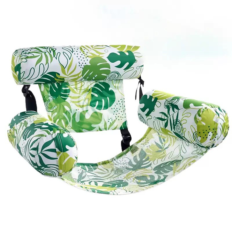 Inflatable Pool Chair Thickened Floating Lounge, PVC Oxford Fabric Water Hammock Seat with Pool Noodle Support, Adult Pool Float Lounger for Pool, Lake, Beach, Backyard Party, Summer Relax Float