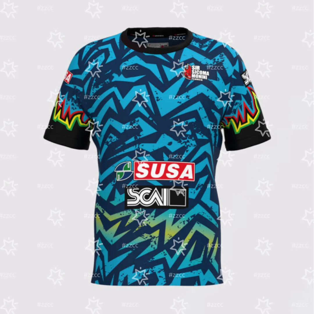 Maillot de volley-ball domicile Sir Safety Perugia CHAMPIONNAT DU MONDE 25-26, T-shirt de sport d'été pour homme, vêtements pour enfant, tee-shirt Y2K pour femme