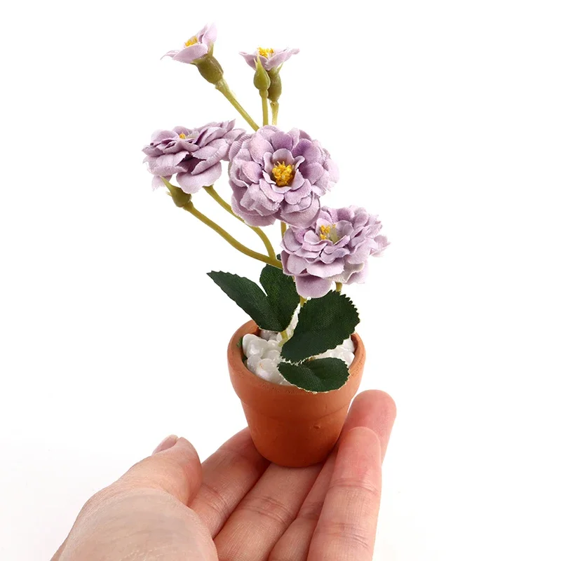 Maison de poupée Miniature, Mini fleur en pot, meubles de maison de poupée verte, décoration de maison, plantes de Simulation, 1 pièce