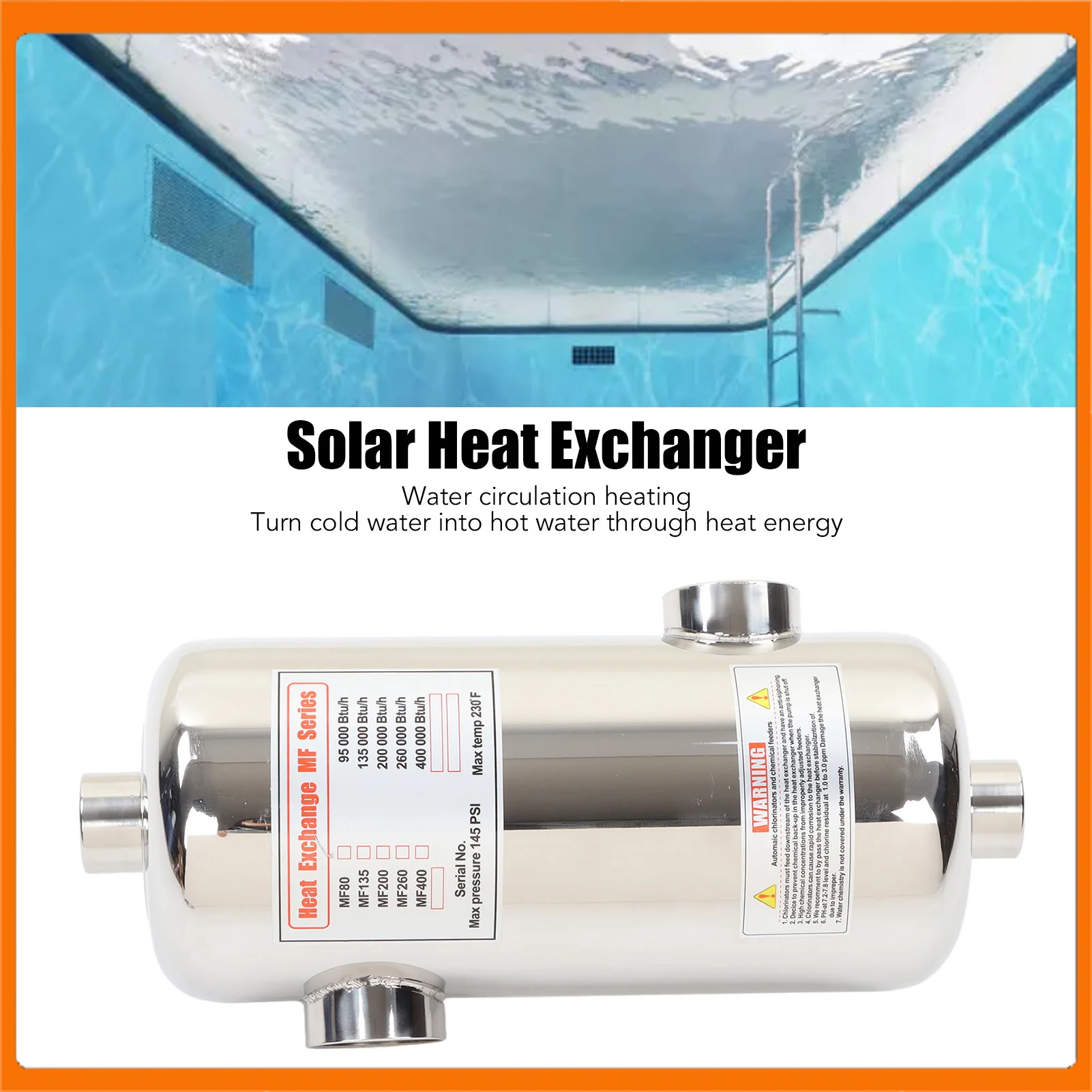 Échangeur de chaleur solaire chauffe-eau de piscine 40KW échangeur de chaleur de piscine en acier inoxydable pour Spa chauffage de piscine solaire chauffage de piscine