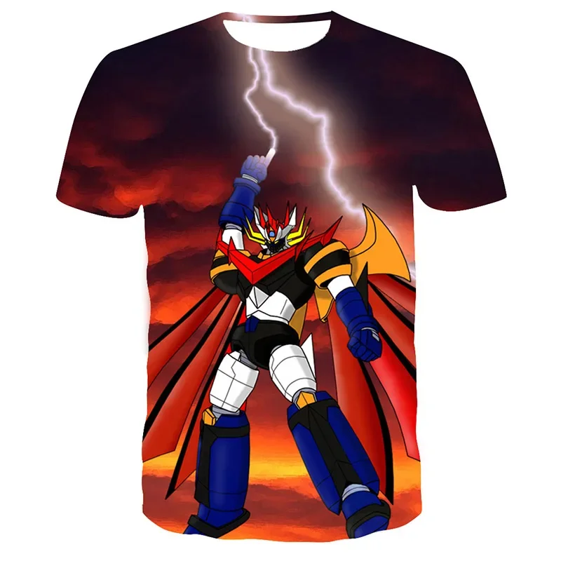 Mazinger Anime Robot 3D Stampa T-shirt Manica corta da uomo O-Collo T-shirt casual T-shirt da strada oversize Harajuku Uomo Top Abbigliamento