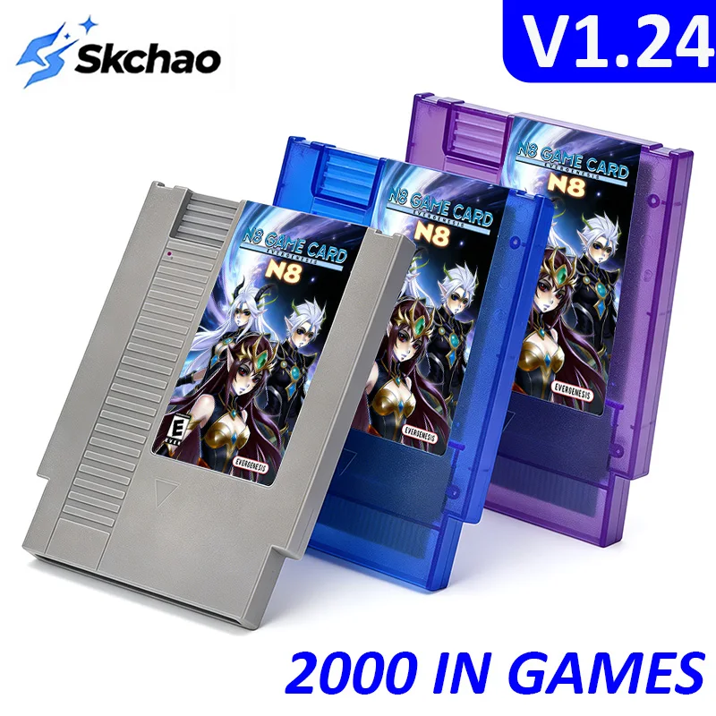 Carte de jeu NES N8PLUS 2000-en-1, collection de jeux multiples FC, version OSV1.24 pour ordinateur familial, lecteur NES 8 bits, console de jeu vidéo américaine
