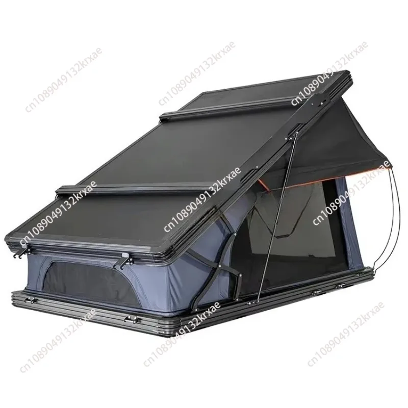 Tenda da tetto triangolare leggera con guscio rigido Tenda da tetto ribaltabile Tenda da tetto rigida da campeggio per auto in alluminio per 2 persone