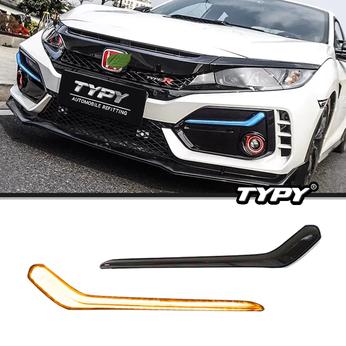 Luce paraurti anteriore LED fendinebbia accessori auto per Honda Civic 10th 2016-2021 Hatchback Type R Bodykit Fk7 Fk8 Fk4