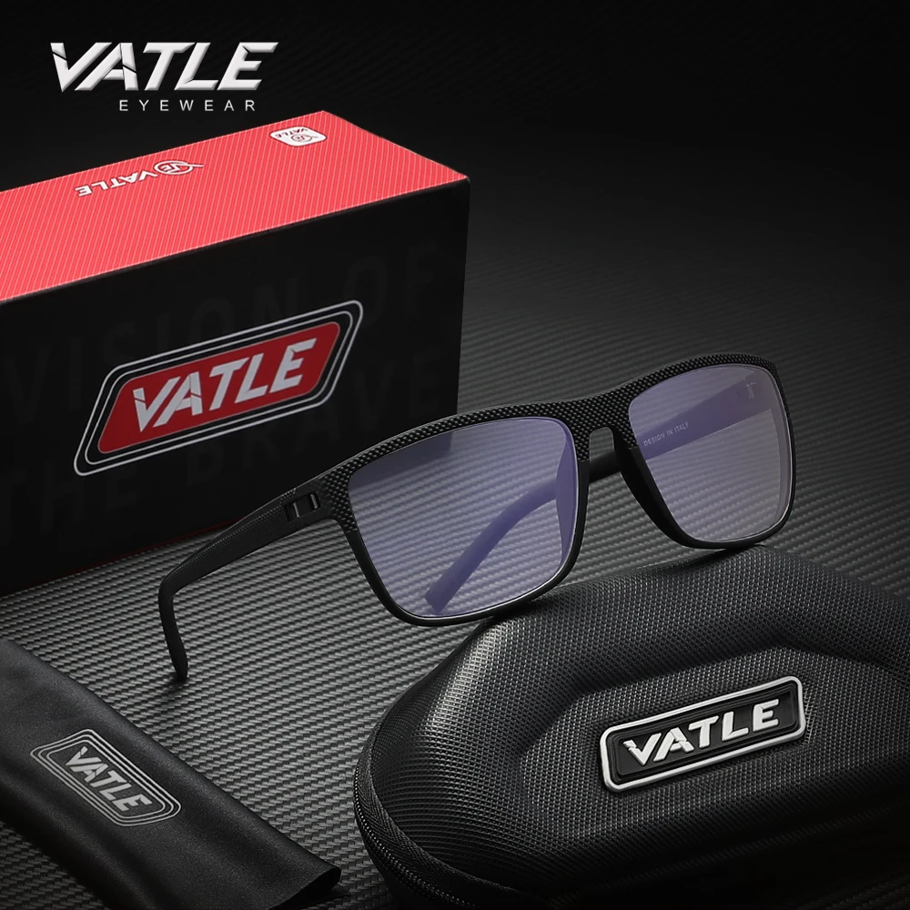 VATLE Klassische ultraleichte quadratische Anti-Blaulicht-Brille für Herren und Damen ohne Sehstärke, Blaulicht-blockierende Brille Image