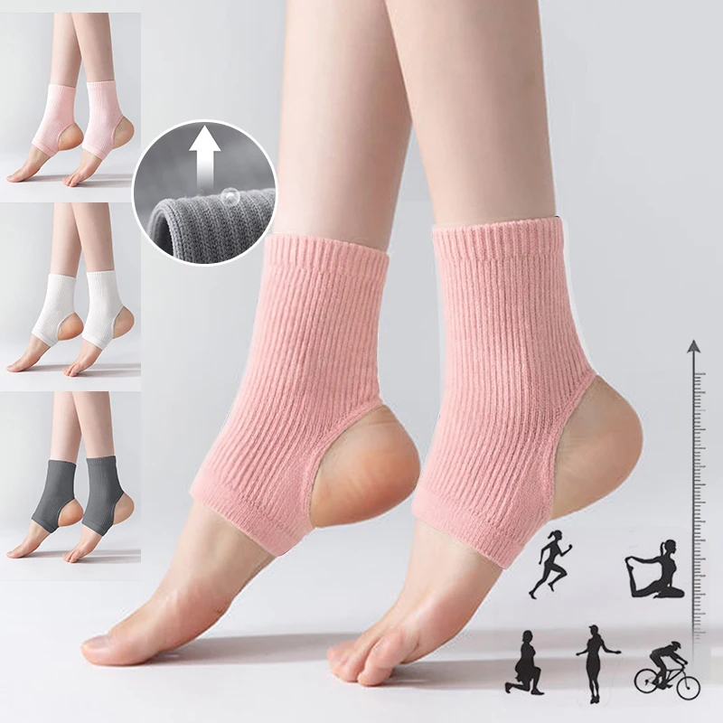 2-teilige Kompressions-Knöchelsocken, atmungsaktiv, feuchtigkeitsableitend, Yoga-Socken, elastische Achillessehnen-Bandage, lateinamerikanische Socken, Übungs-Knöchelpolster Image