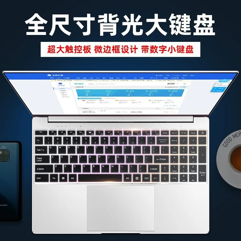 Laptop 15,6 Zoll 4K-Bildschirm 14 dünner und leichter Gaming-Büro-Netbook-Computer Image