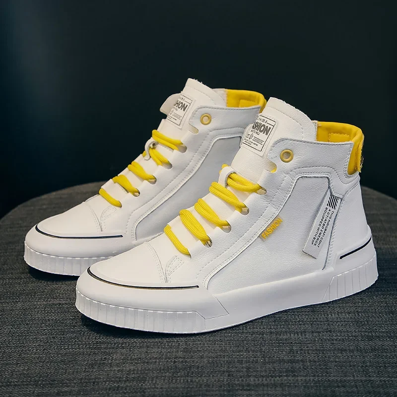 Frauen High Top Sneakers Frühling Herbst Frauen vulkanisieren Schuhe Weiß Wohnungen Weibliche Spitze Up Trainer Frau Casual Schuhe Stiefeletten
