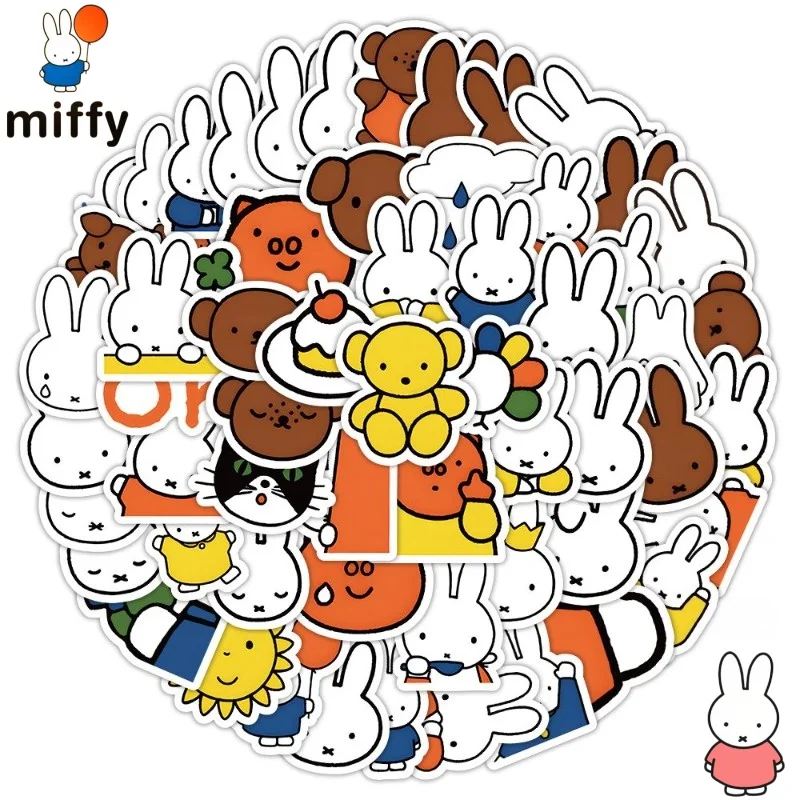 Neues süßes Miffy-Kaninchen-Notizbuch mit kreativem Cartoon-Muster, Wasserbecher, modische Dekoration, wasserfeste Belohnungsaufkleber Image