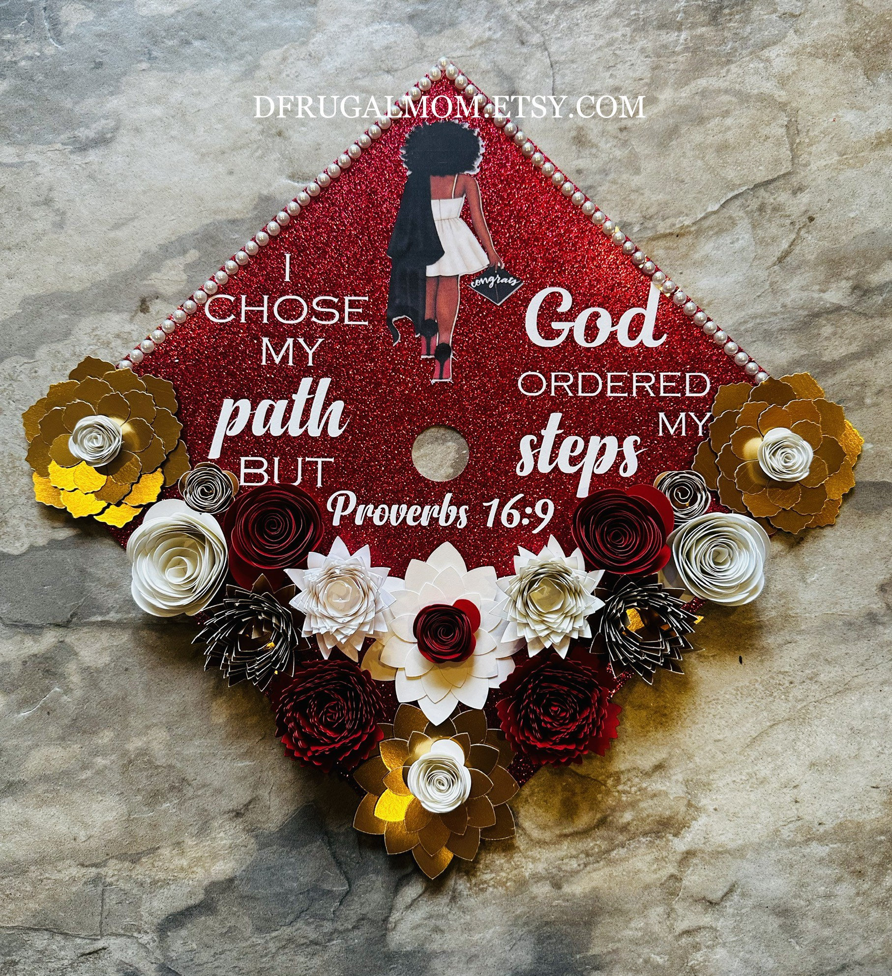 Decorazione per cappello di laurea / Cappello di laurea / Cappello / Cappello di laurea per infermieri / Cappello di laurea con fiori / Cappello di la