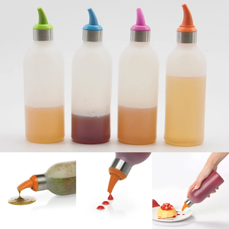 450ml condimento Squeeze Bottle Dispenser per bottiglie di salsa di soia per salsa di insalata BBQ bottiglia di olio d'oliva strumenti di cottura cucina organizzare