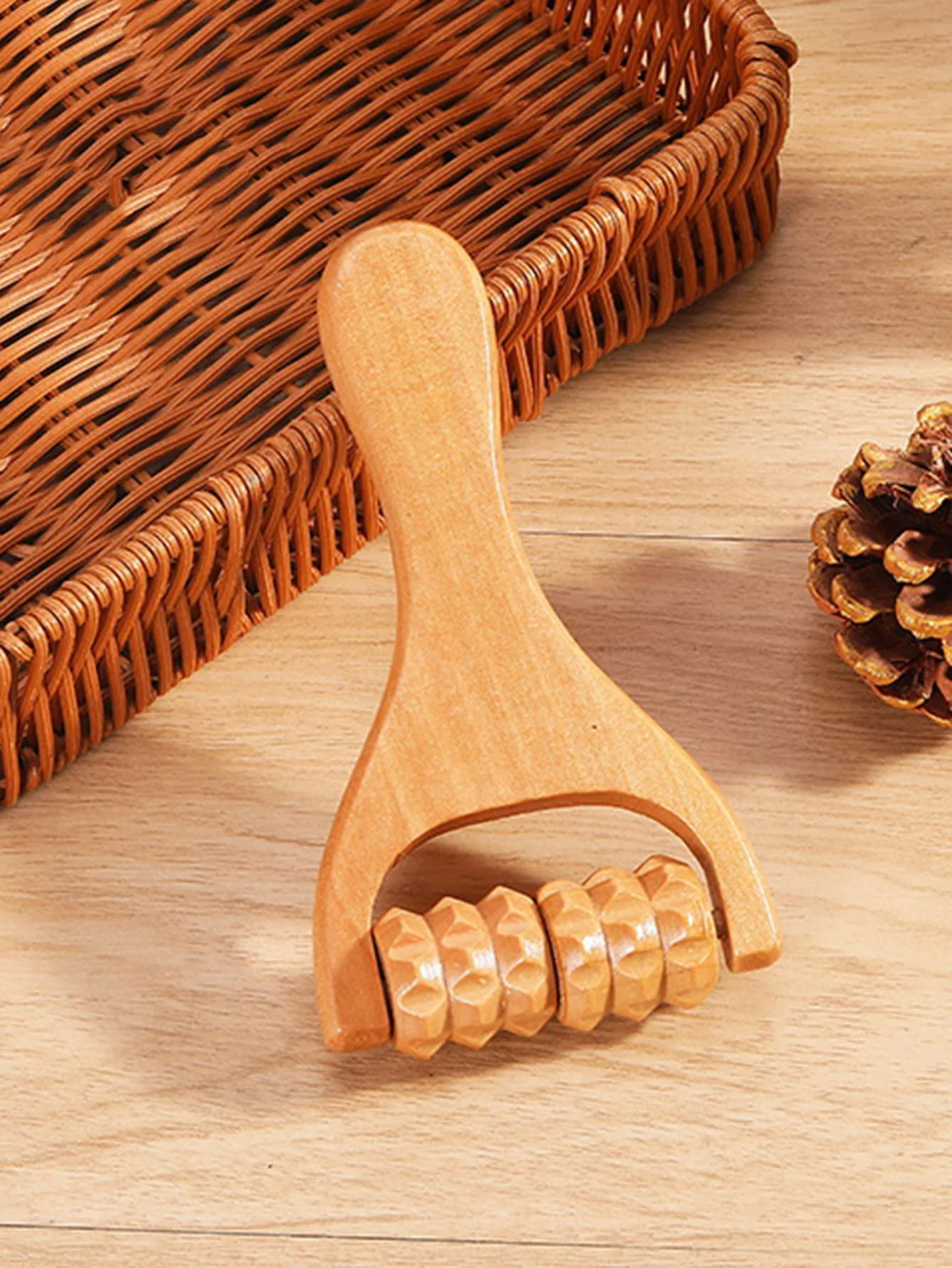 Massaggiatore a rulli in legno Terapia Massaggiatore per il corpo Viso Spalla Collo Spinta a mano Massaggiatore rotolante Corpo Lenitivo Strumenti di massaggio rilassante