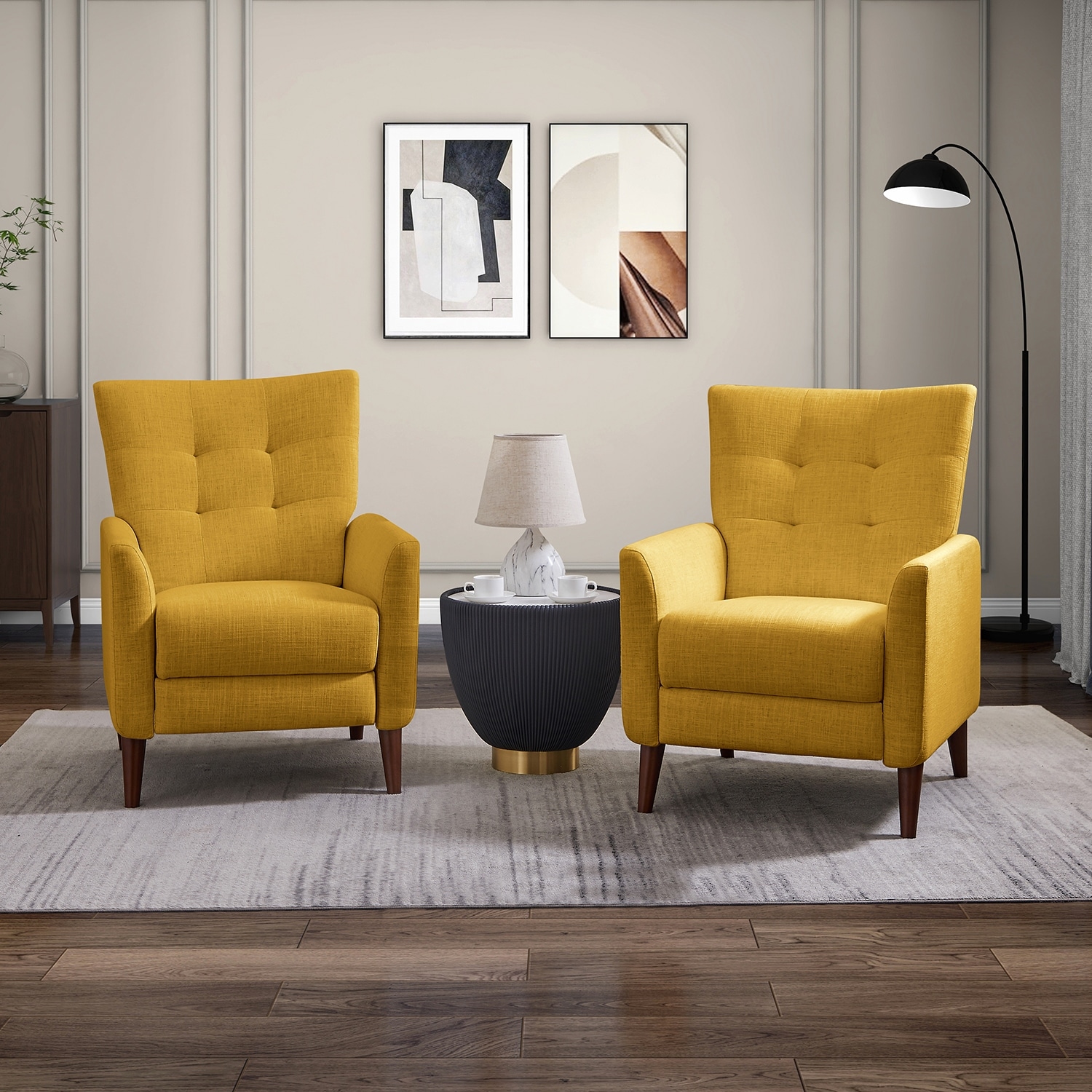 Aurora Comfy Recliner with Tufted Back Set of 2