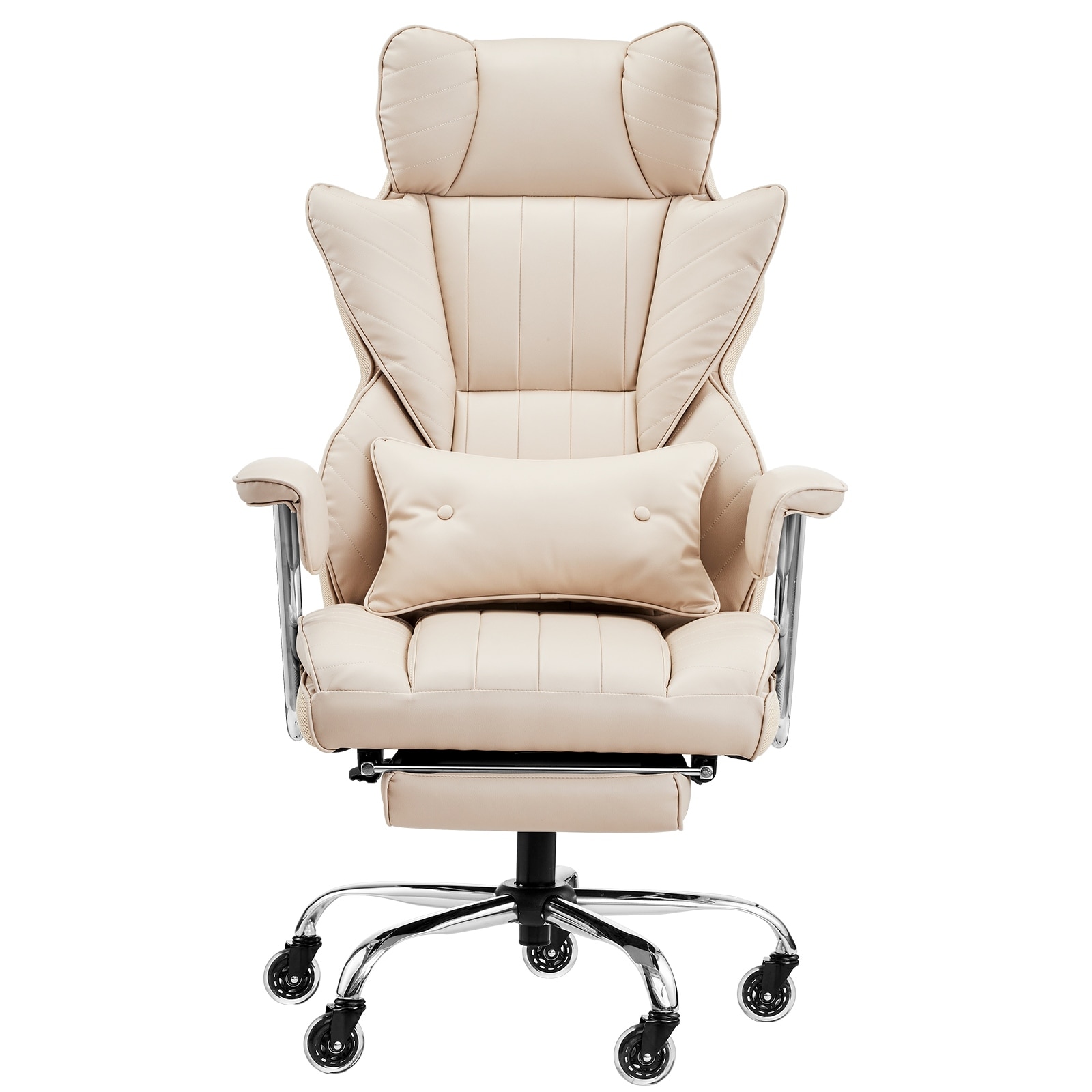 Executive Office Chair with Footrest, 400 lbs Capacity With Heavy Duty PU Leather Wide Office Chair, Big and Tall Office Chairs