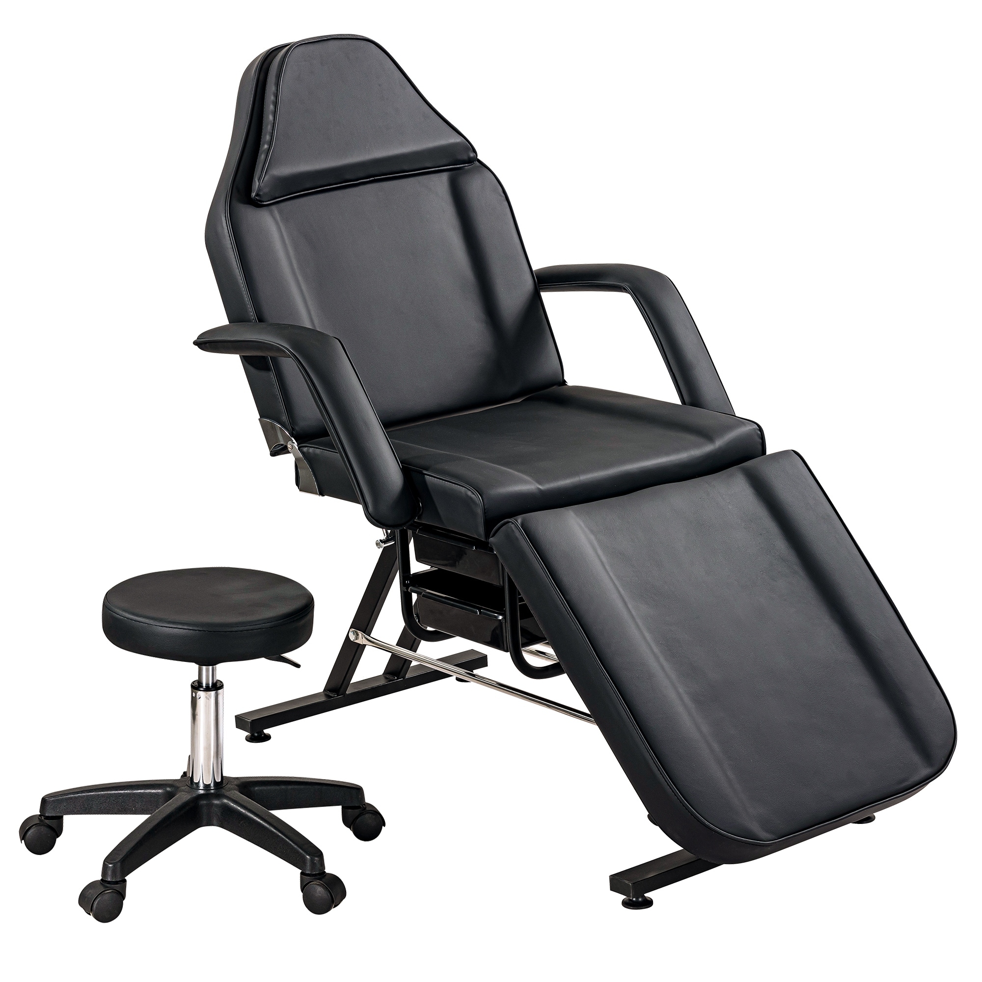 Massage Salon Tattoo Chair,2 Trays Esthetician Bed,Hydraulic Stool,3-Section Facial Table,Adjustable Barber Spa Beauty Equipment