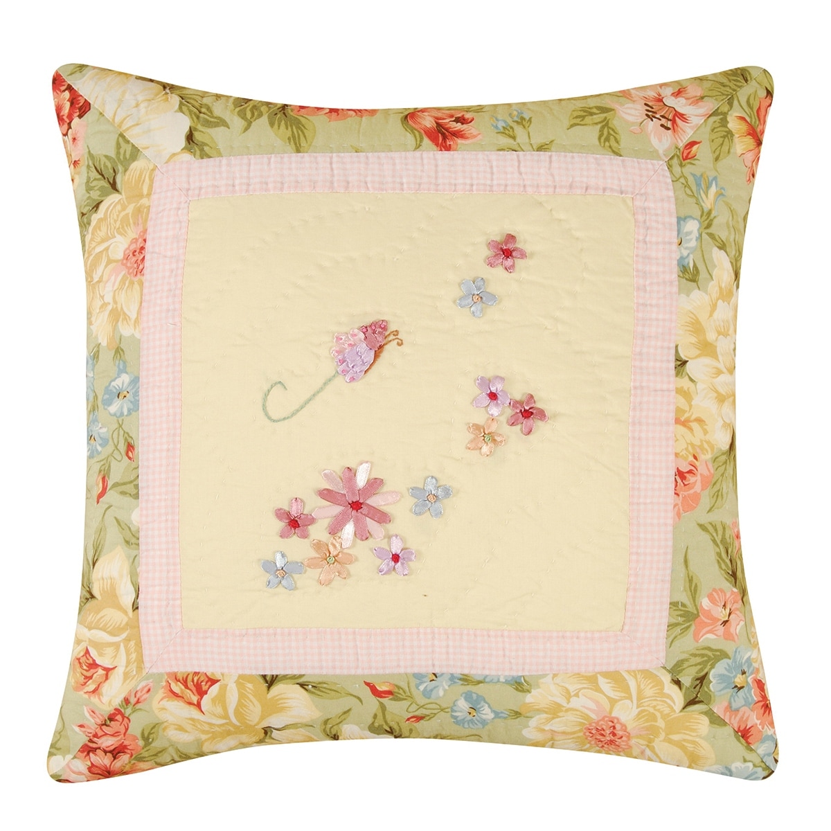 Garden Melody Ribbon Art Pillow