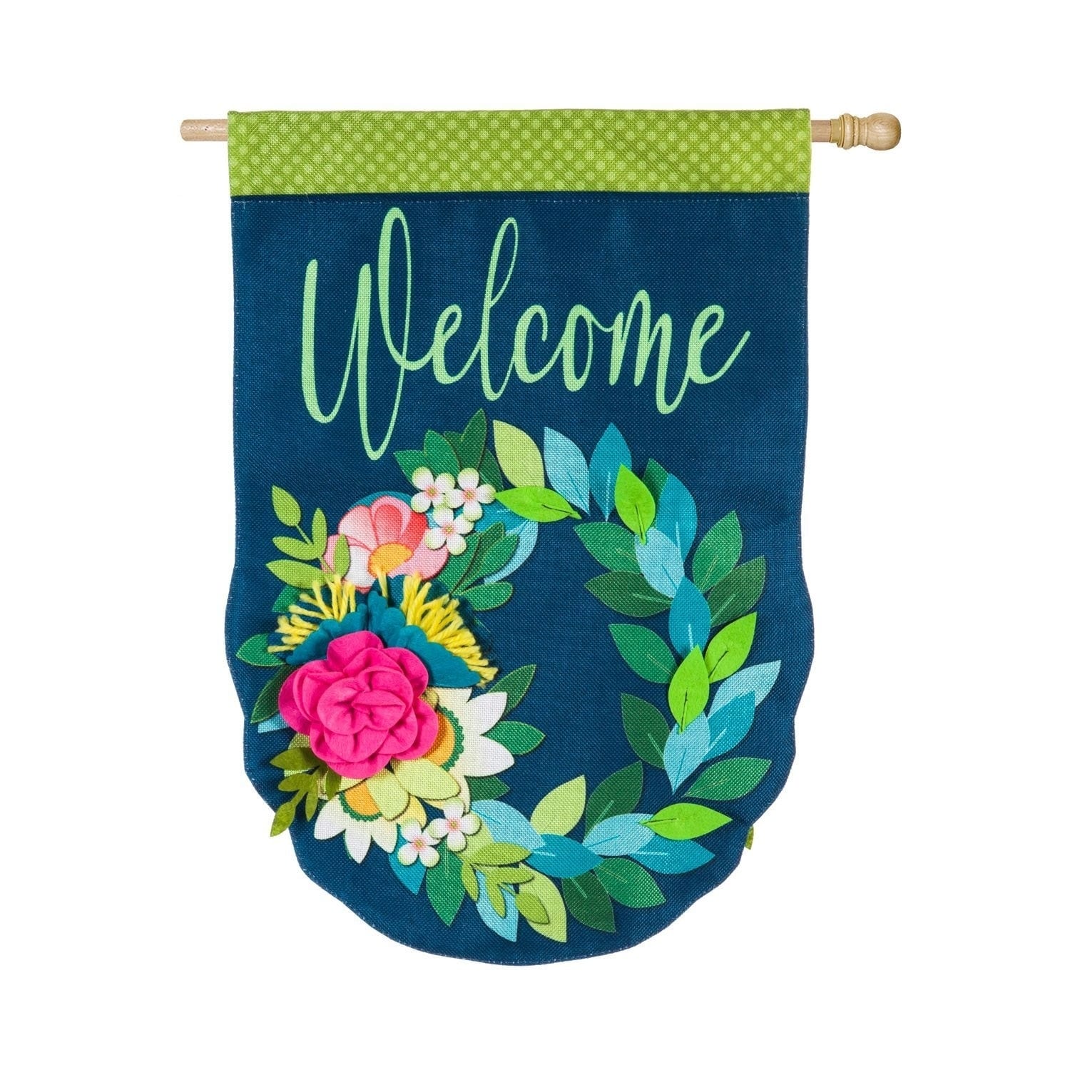 28" x 44" Flower Garden Burlap House Flag