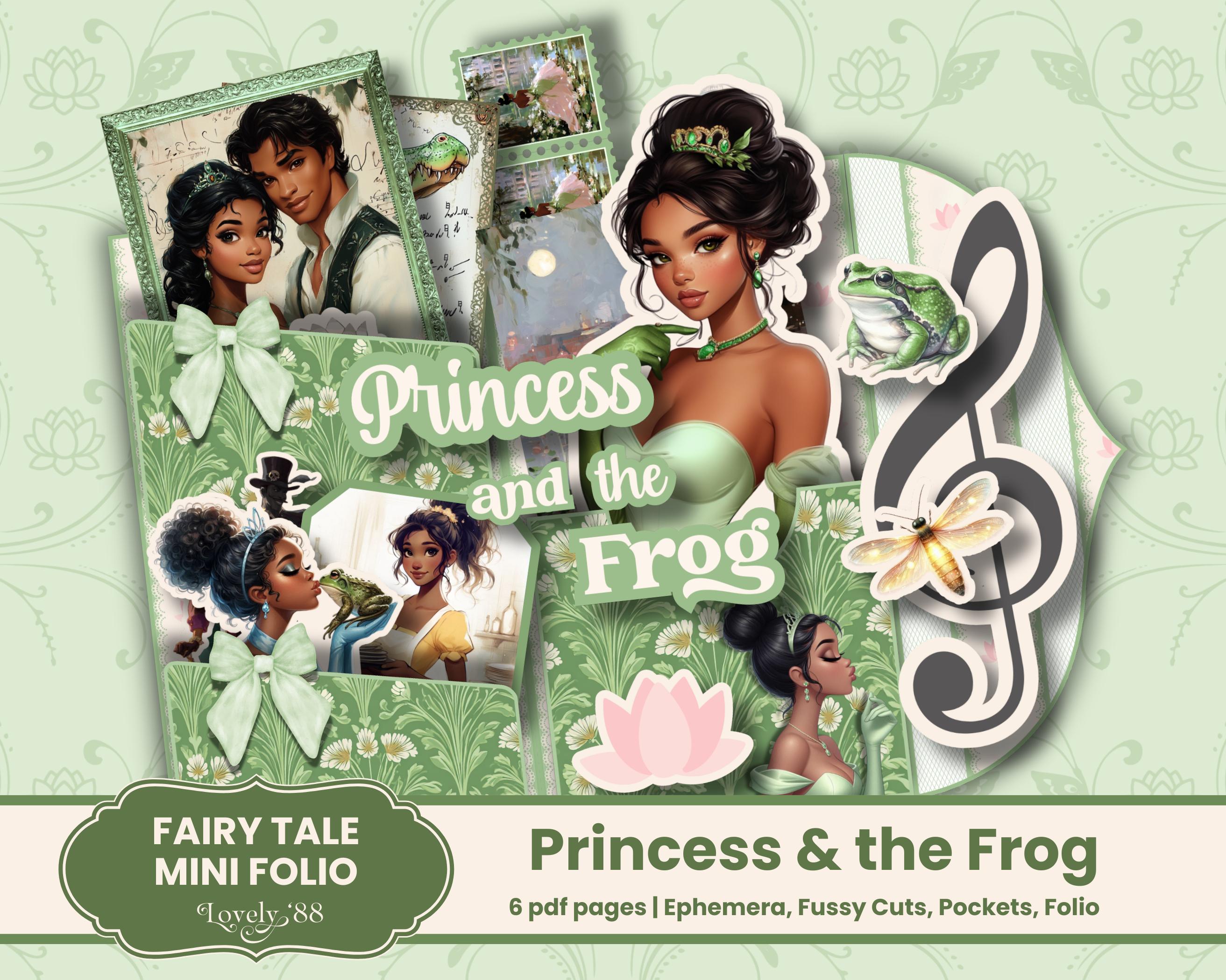 Il portafoglio della principessa e il ranocchio / Kit diario spazzatura della principessa e il ranocchio / Ephemera della principessa, tagli fussy