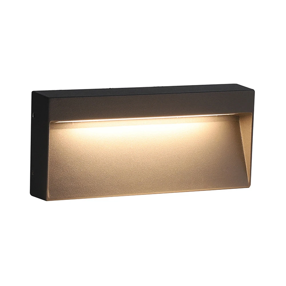 Lumière d'escalier LED étanche 6W 12W, lumière d'angle, lumière d'extérieur et d'intérieur, lampes murales en aluminium noir, luminaires étanches