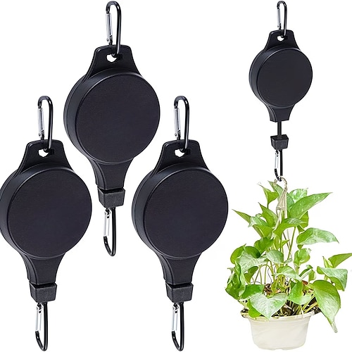 2/4/6 Stück Pflanzenrollen, einziehbarer Hängekorb, Hakenrolle, Gartenkorb Image