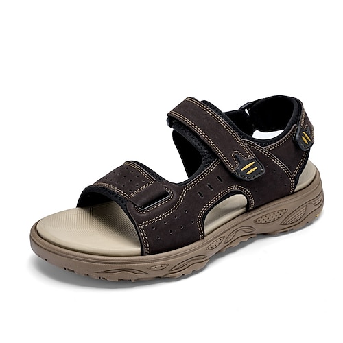 Grüne Herren-Sportsandalen mit offener Zehenpartie, verstellbar, leichte und bequeme Sommerschuhe für Reisen, Wandern, Strandurlaub und Freizeit im Freien. Image