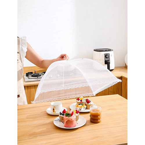 1 faltbare, wiederverwendbare Lebensmittelabdeckung aus Netzgewebe Waschbare, aufklappbare Essenszelte für Picknicks, Camping, Grillabende und Partys im Freien Frühstücksbuffet, staubdichte Image