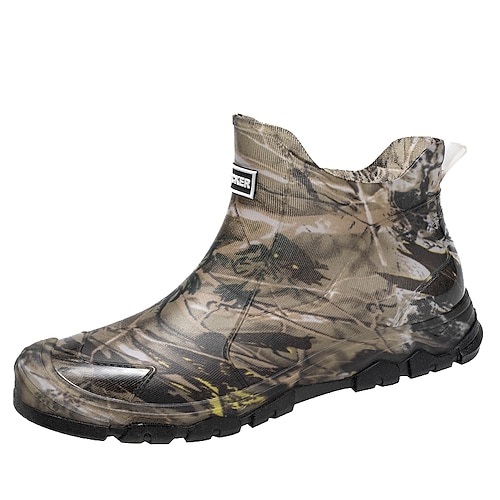 Wasserdichte Herren-Regenstiefel in Tarnmuster, rutschfest, robust, ideal für Jagd, Gartenarbeit, Angeln, Landwirtschaft, Hofarbeiten, Regenwetter und Wanderwege. Image