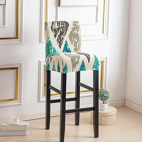 Stretch-Bezug für Barhocker Stuhlhussen, Kneipen-Thekenhocker, Stuhlbezug für Esszimmer, Café, Möbel, Sitzbezug, Stretch-Schutz, rutschfest, mit elastischem Boden
