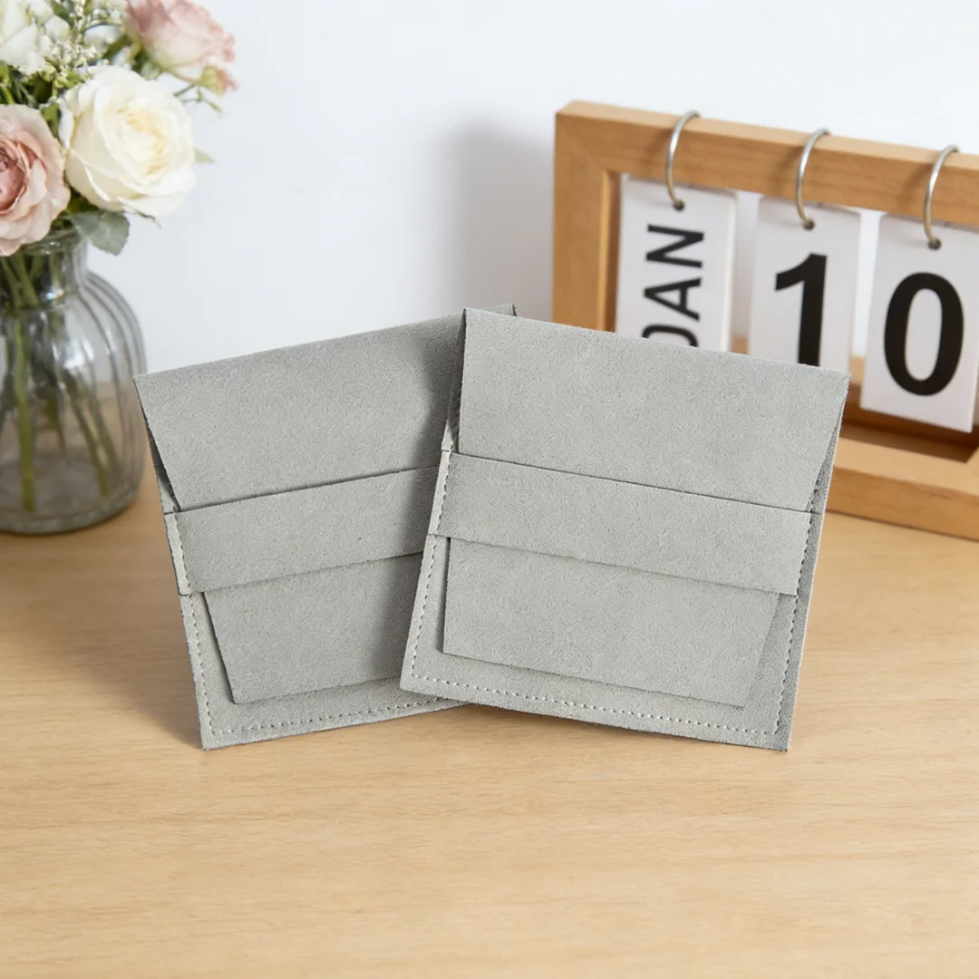 5 Stück Mikrofaser-Umschlagtaschen mit Band, kleine Mehrzweck-Aufbewahrungstaschen für Schmuck, Haarnadeln, Uhrenteile und kleine Accessoires