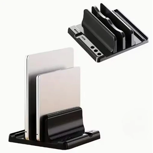Vertikaler Laptop-Ständer aus Kunststoff, tragbarer Macbook-/Tablet-/Telefonhalter, universelles Aufbewahrungsregal, Notebook-Dock, platzsparendes Zubehör Image