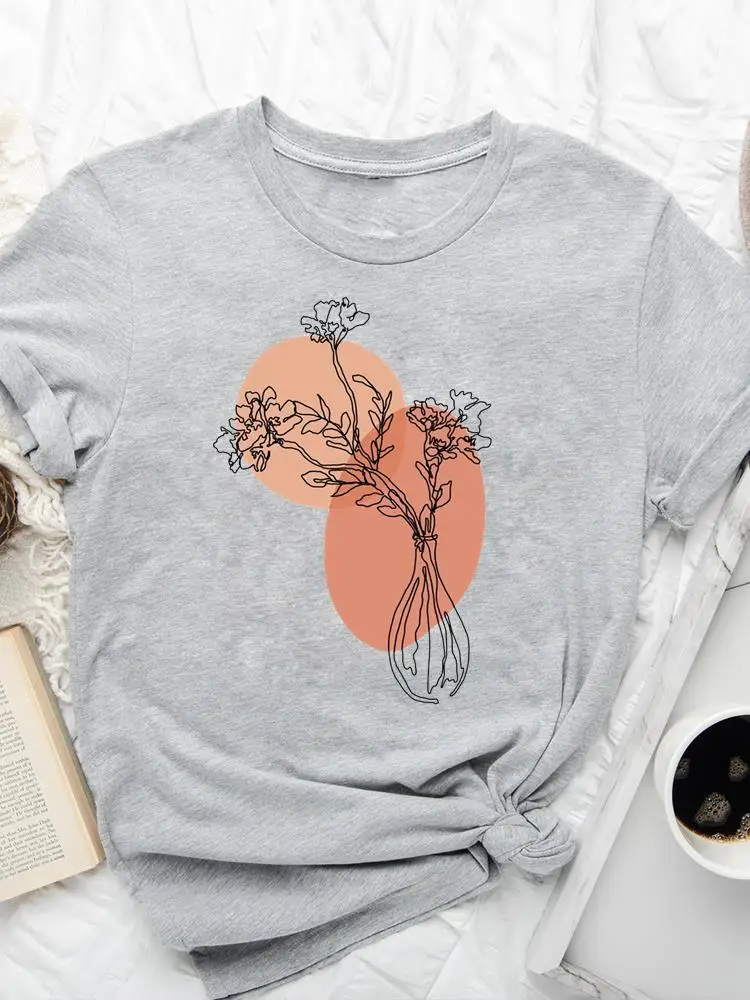 T-Shirt für Damen, Aquarell-Liebe, 90er-Jahre-Trend, Kleidung, kurzärmelig, Sommer, Damenmode, bedruckt, weibliches Hemd, grafisches T-Shirt Image