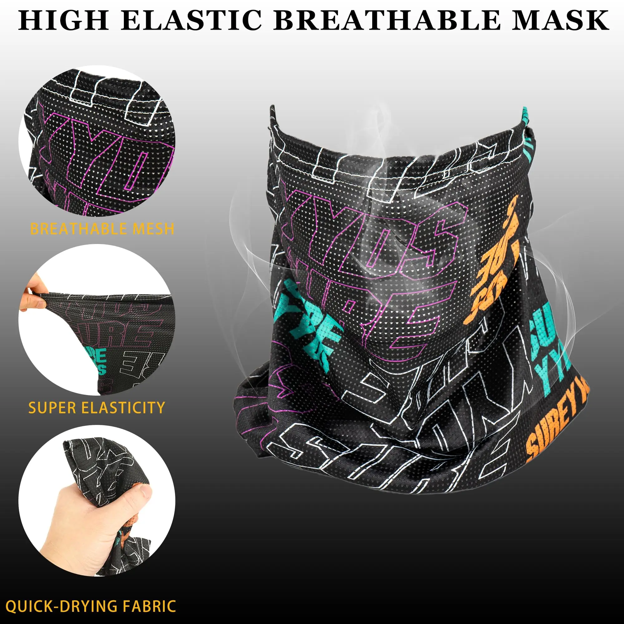 Eisseide Sonnenschutz-Gesichtsmaske Hip-Hop-Mode Sonnenschutz Wandern Reisen Gesichtsbedeckung Sommer Atmungsaktive Radfahren Motorrad-Maske Image