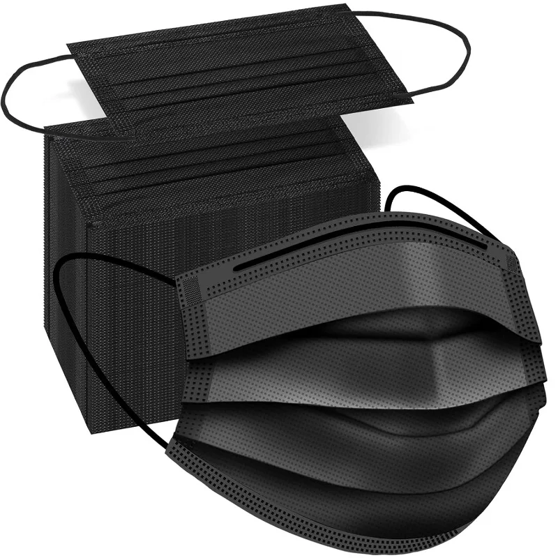 Einweg-Gesichtsmasken Schwarze Einwegmasken 3-lagiger Schutz Gesichtsmasken Persönliche Gesundheitsprodukte Image