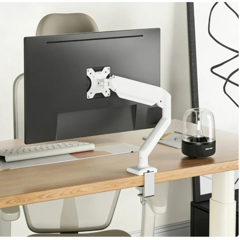 Einzelmonitorhalterung für 17-32 Zoll Bildschirme Höhenverstellbarer Monitorarm mit C-Klemme Home-Office Schreibtischständer Image