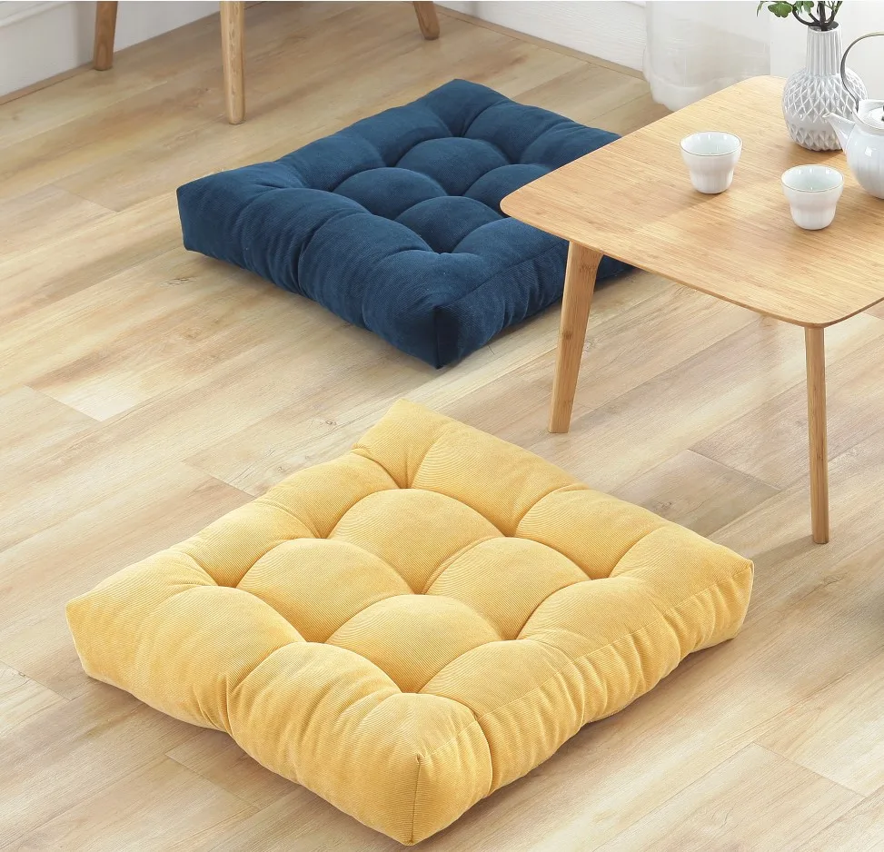Großes quadratisches Boden kissen verdicktes Bodens itz kissen Meditation Tatami Mat Pad Ottomane Hocker für Yoga Office Home Cafe Stories Image