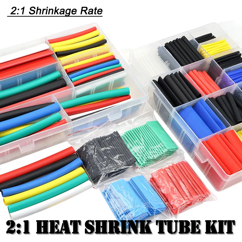 2:1 Schrumpfschlauch-Set, hitzebeständiger Schrumpfschlauch, Drahtumwicklung, elektrische Verbindung, Kabelisolierung, Schutzhülle Image