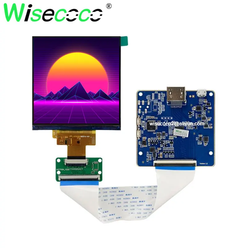 Wisecoco 4 Zoll Quadrat Lcd-bildschirm 720x720 1:1 Smart Home Digital Signage Raspberry Pi Quadratischen Display SPI Micro USB Fahrer Bord Image