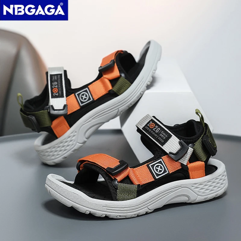 Modische Kinder-Sandalen für Jungen, weiche Sohle, rutschfest, atmungsaktiv, für den Außenbereich, Sommer-Kinderschuhe für Mädchen, Strandschuhe