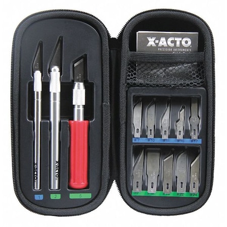 X-ACTO X5285 Knife Set, 3 Knives, 10 Blades, Carrying Case