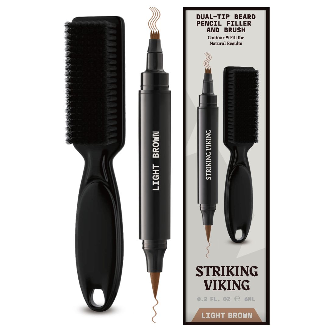 Striking Viking matita barba filler, doppia punta, pennello sfumino pe