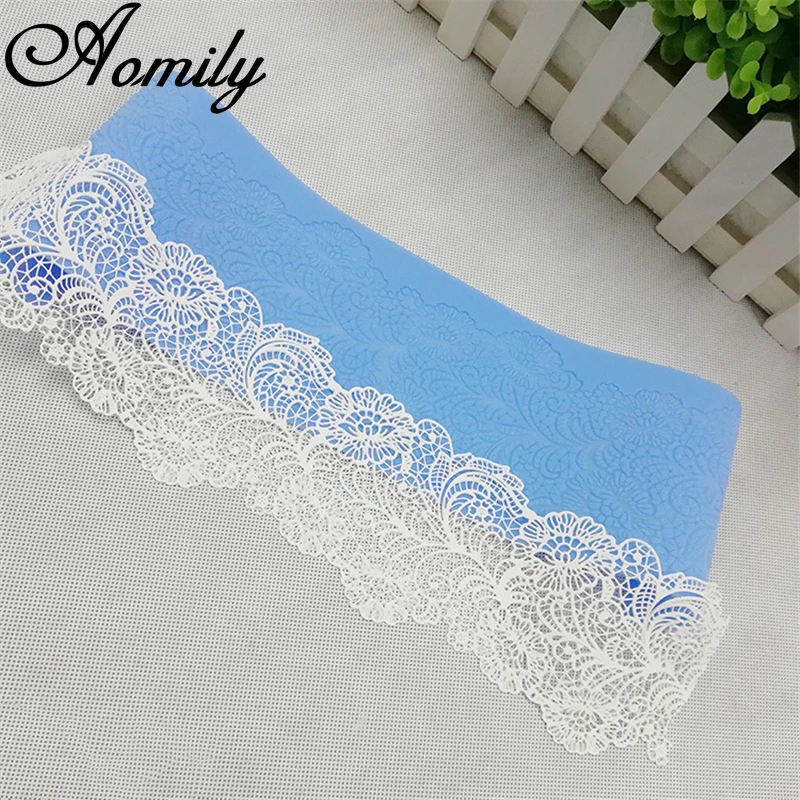 Aomily Blume Spitze Form Hochzeit Kuchen Grenze Fondant Dekoration Werkzeuge Kuchen 3D Form Food Grade Silikon Matte Form Backform Image