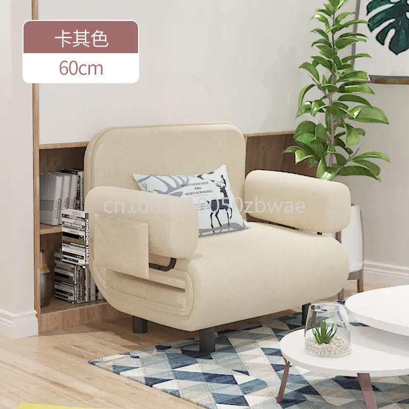 Schlafsofa, faltbar, für kleine Wohnungen, Einzel- und Doppelbett, multifunktionales, minimalistisches Wohnzimmer-Sofa aus Kunstleder